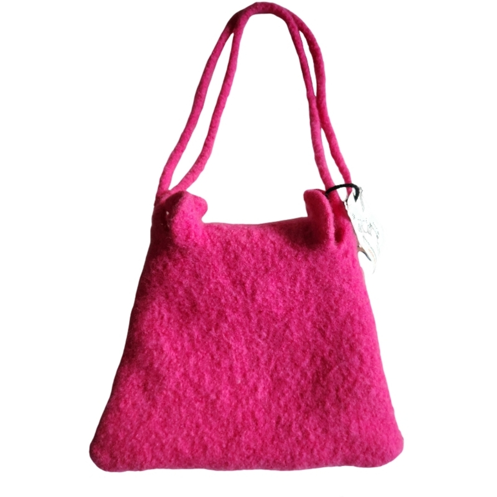 Wild & Wooly Custom Hand‑Knitted Wool Purse – Pink – NWT - Picture 2 of 5